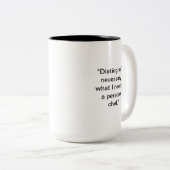 Tasse 2 Couleurs Pas de bouchon de régime | Drôle cadeau de nourrit (Devant droit)