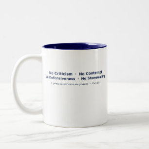 Tasse 2 Couleurs Pas de critique, pas de mépris, pas de défensivité