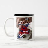 Tasse 2 Couleurs Pas De Faux Brews ! Sceau de café noir d'approbati (Gauche)