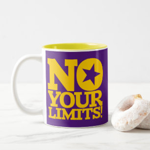 Tasse 2 Couleurs Pas De Limites ! Gold Text Purple BG