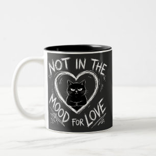 Tasse 2 Couleurs Pas d'humeur pour l'amour Chat grincheux Sarcastiq