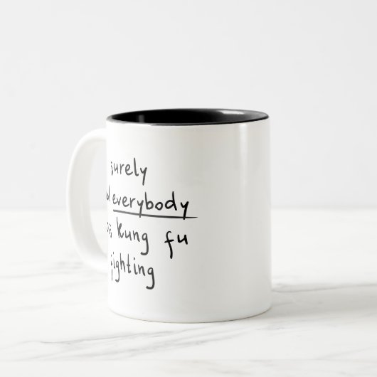 Tasse 2 Couleurs Pas Kung Fu Combattre Drôle (Devant gauche)
