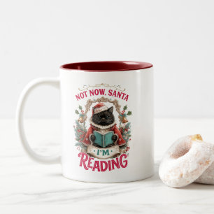 Tasse 2 Couleurs Pas maintenant le Père Noël, je lis