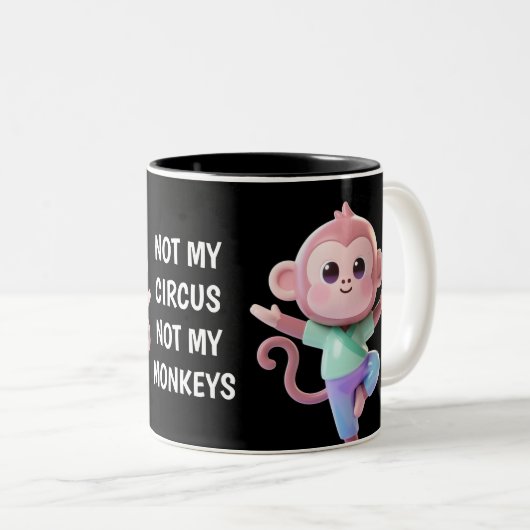Tasse 2 Couleurs Pas Mon Cirque Pas Mes Singes (Devant droit)