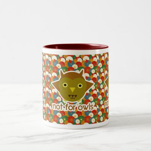 Tasse 2 Couleurs Pas pour des hiboux (Centre)