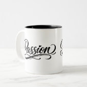 Tasse 2 Couleurs Passion Script | Typographie Élégante et Minimalis (Devant gauche)