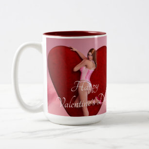 Tasse 2 Couleurs Passionnée Saint Valentin fille dans un corse