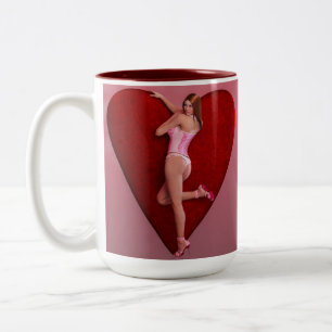 Tasse 2 Couleurs Passionnée Saint Valentin fille dans un corse