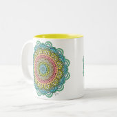 Tasse 2 Couleurs Pastel Defleur Mandala (Devant gauche)