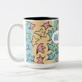 Tasse 2 Couleurs Pastel Feuille coloré (Gauche)