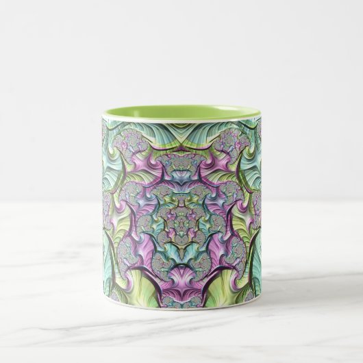 Tasse 2 Couleurs ~PASTEL PATH ~ Motif fractal ~ Original (Centre)
