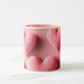 Tasse 2 Couleurs Pastel Pink Heart Pattern Design (Centre)