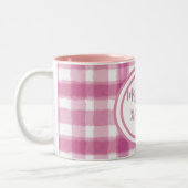 Tasse 2 Couleurs Pastel Pink Plaid Custom (Gauche)