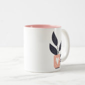 Tasse 2 Couleurs Pastel plante moderne simple (Devant droit)