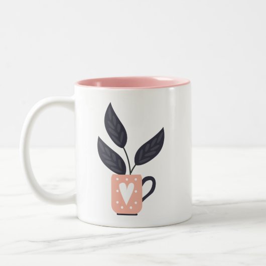 Tasse 2 Couleurs Pastel plante moderne simple (Gauche)