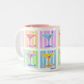 TASSE 2 COULEURS PASTEL POP ART MARTINIS (Devant gauche)