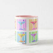 TASSE 2 COULEURS PASTEL POP ART MARTINIS (Centre)
