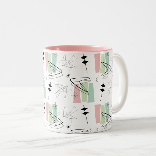 Tasse 2 Couleurs Pastel Retro Boom Wedge (Devant droit)