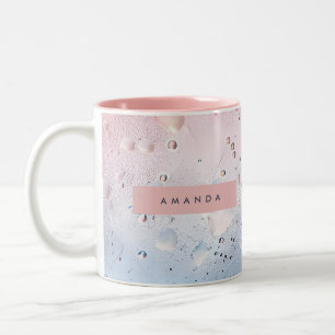 Tasse 2 Couleurs Pastels Personnalisés en Gouttes de Pluie et Ombré