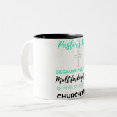Tasse 2 Couleurs Pasteur's Wife Because Full Time Multitasking bl (Devant gauche)