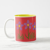 Tasse 2 Couleurs Patch de fleurs violettes (Gauche)
