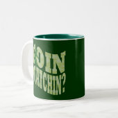 Tasse 2 Couleurs Patchine ? texte & camo vert (Devant gauche)