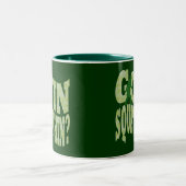 Tasse 2 Couleurs Patchine ? texte & camo vert (Centre)