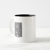 Tasse 2 Couleurs Patchwork Mandala Tigre (Devant gauche)