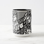 Tasse 2 Couleurs Patchwork motif noir et blanc 03 (Centre)