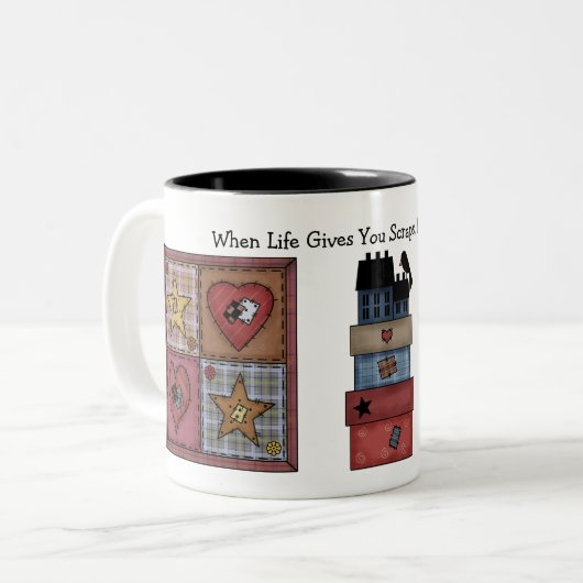 Tasse 2 Couleurs Patchwork Quilt Prim (Devant gauche)