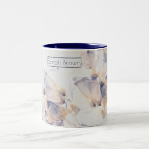 TASSE 2 COULEURS PATELS BLANCS ET BLEUS FLORAUX