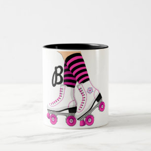 Tasse 2 Couleurs Patin à roulettes rose et noir