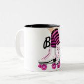 Tasse 2 Couleurs Patinage à rouleaux rose et noir (Devant gauche)