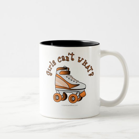 Tasse 2 Couleurs Patinage de Roller Derby - Orange (Droit)