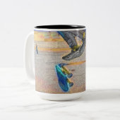 Tasse 2 Couleurs Patinage - Trick de planche à roulettes (Devant gauche)
