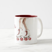 Tasse 2 Couleurs Patins à roulettes rouges blancs (Devant droit)