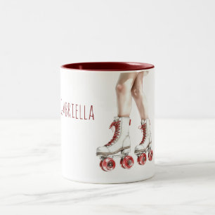 Tasse 2 Couleurs Patins à roulettes rouges blancs