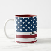 Tasse 2 Couleurs Patriotic US Flag Custom Text Name (Gauche)