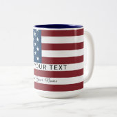 Tasse 2 Couleurs Patriotic US Flag Custom Text Name (Devant droit)
