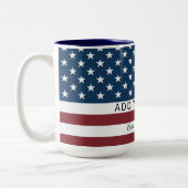 Tasse 2 Couleurs Patriotic US Flag Custom Text Name (Gauche)