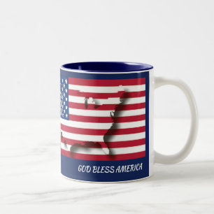 Tasse 2 Couleurs Patriotique DIEU BÉNÉFICIE L'AMÉRIQUE chrétienne