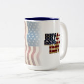 Tasse 2 Couleurs Patriotique Juillet 4 (Devant droit)