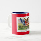 Tasse 2 Couleurs Patriotique vintage (Devant gauche)