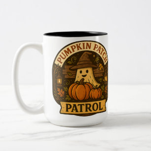 Tasse 2 Couleurs Patrouille de Champ de Citrouilles Halloween