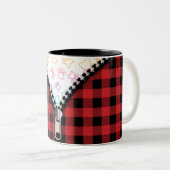 Tasse 2 Couleurs Patrouilles De Chien Plaid De Buffalo (Devant droit)