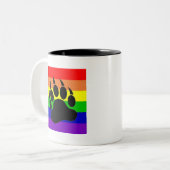 Tasse 2 Couleurs Patte d'ours de gay pride (Devant gauche)