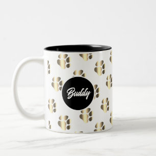 Tasse 2 Couleurs Patte en or personnalisée pour les amoureux d'anim