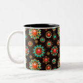 Tasse 2 Couleurs Pattern de Ethnic Brooches Seamless (Gauche)