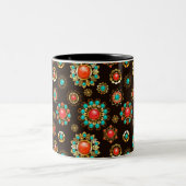Tasse 2 Couleurs Pattern de Ethnic Brooches Seamless (Centre)