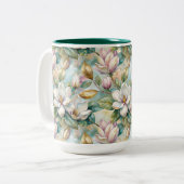 Tasse 2 Couleurs Pattern Elegant Magnolia Flowers (Devant gauche)
